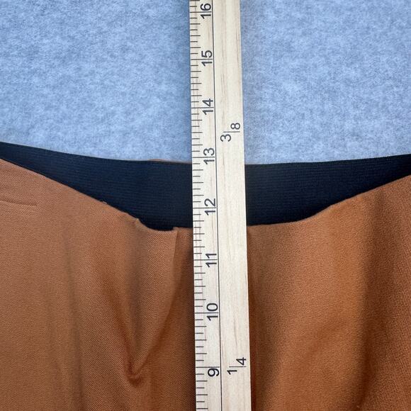 A New Day Kick Flare Pants WMNS 6 Brown High Rise Side Zip Stretch Elastic Waist - Picture 8 of 10